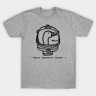 Space Astronaut Goose Portrait Drawing T-Shirt